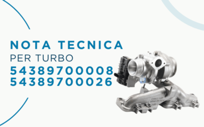 Nota tecnica per turbo 54389700008 – 54389700026